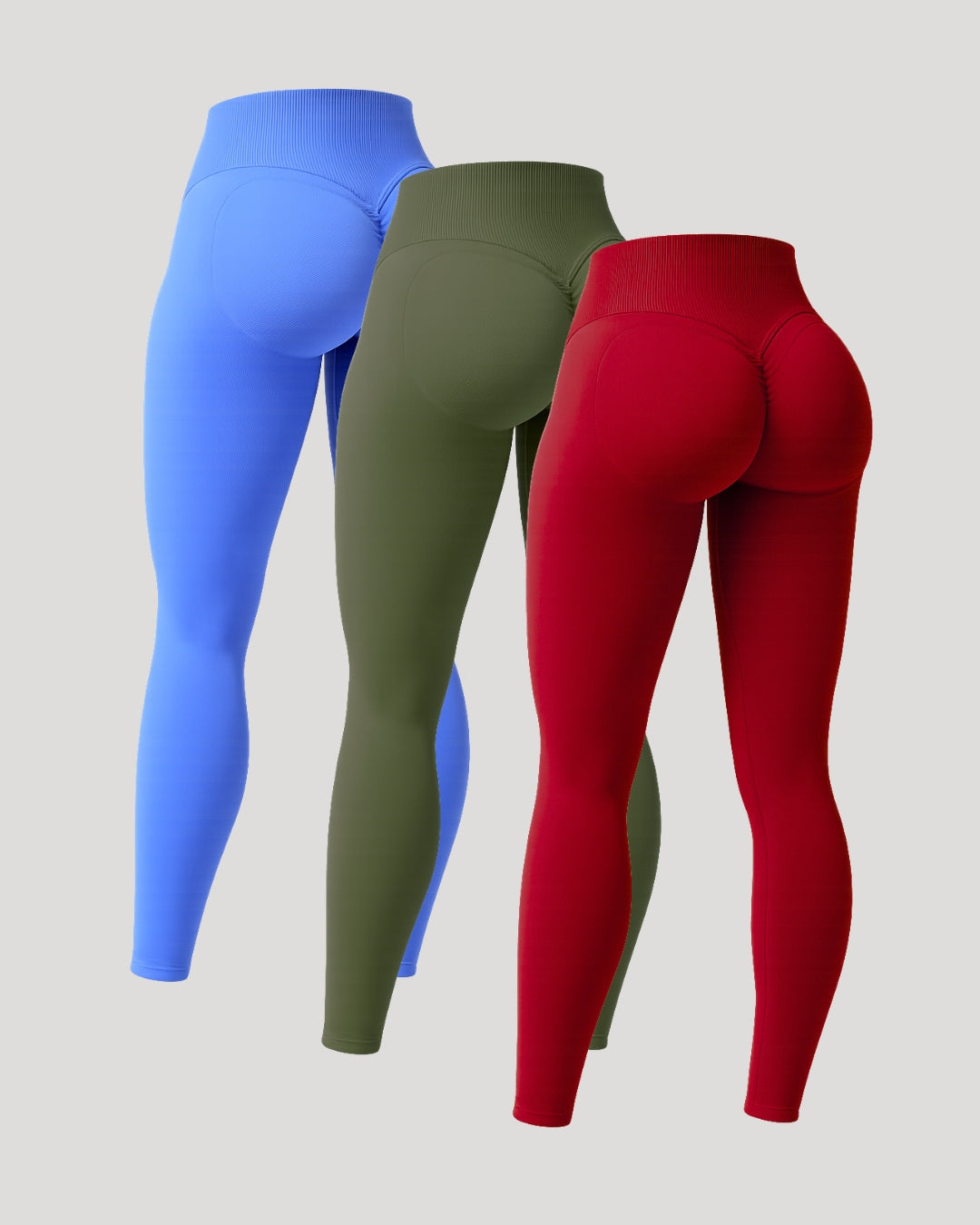 Beau | Premium High Performance Scrunch Legging – 3er Pack