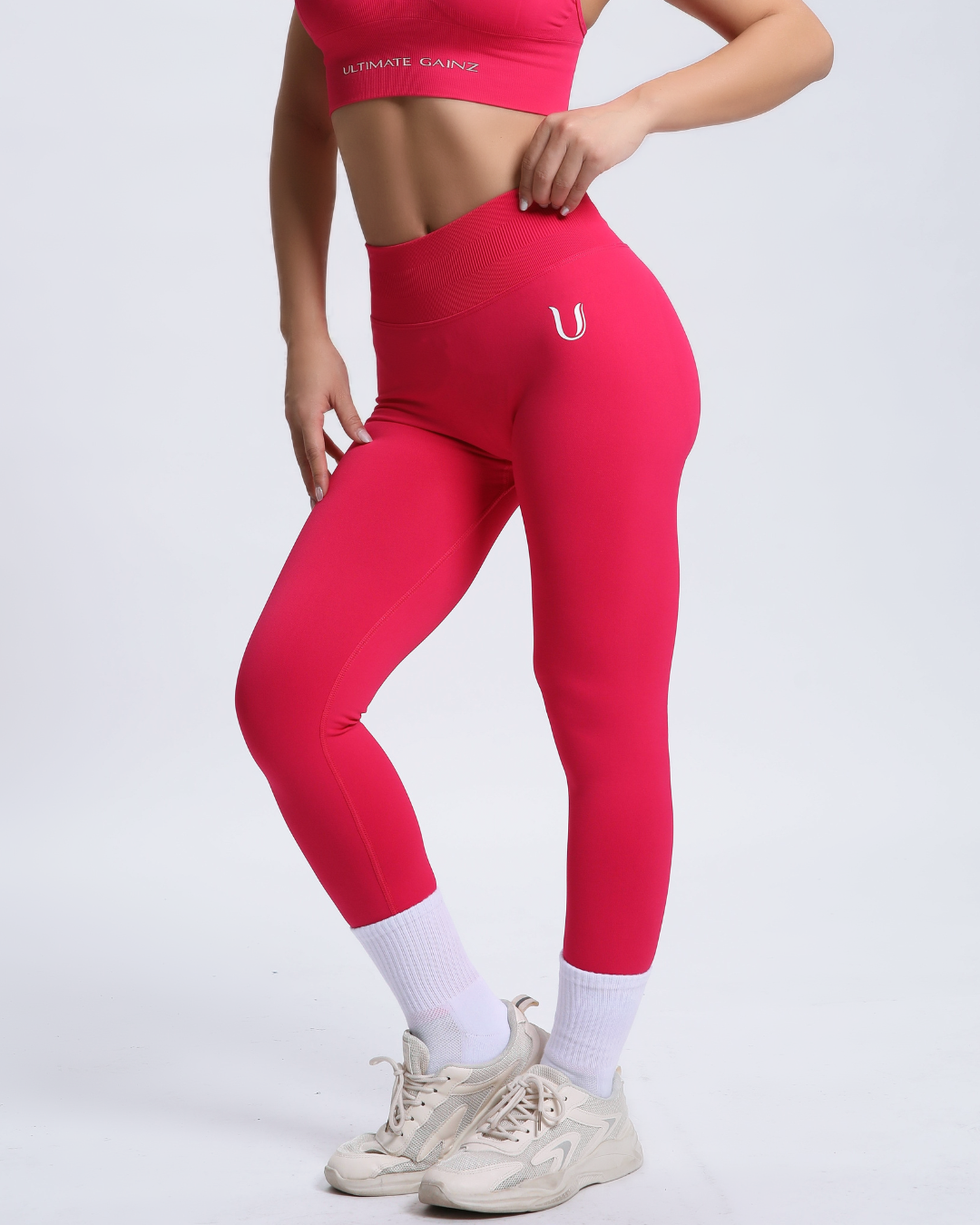 Joy | Sculpt Legging Met Scrunch – Roze Rood