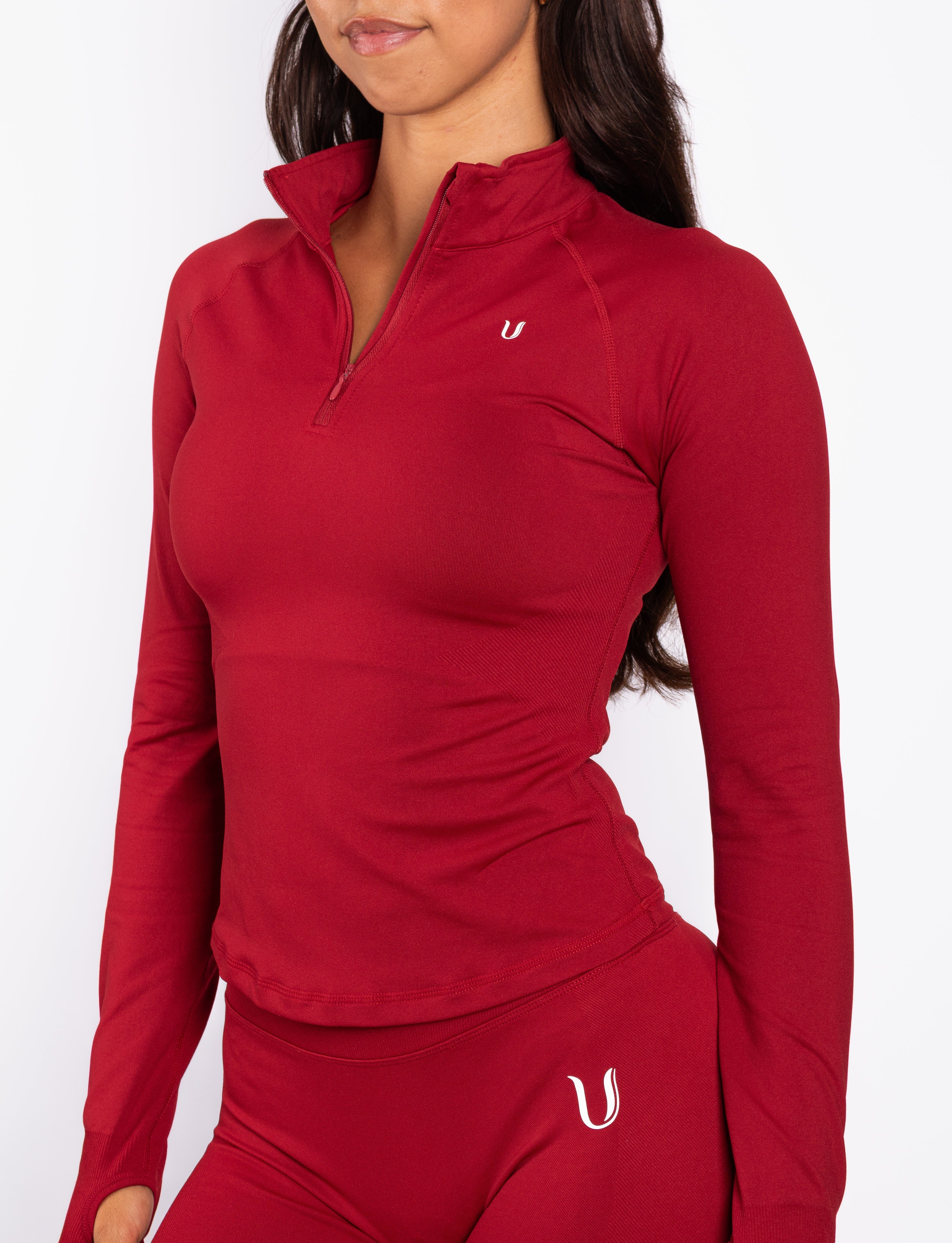 Beau | Half Zip Top Manga Larga Rojo