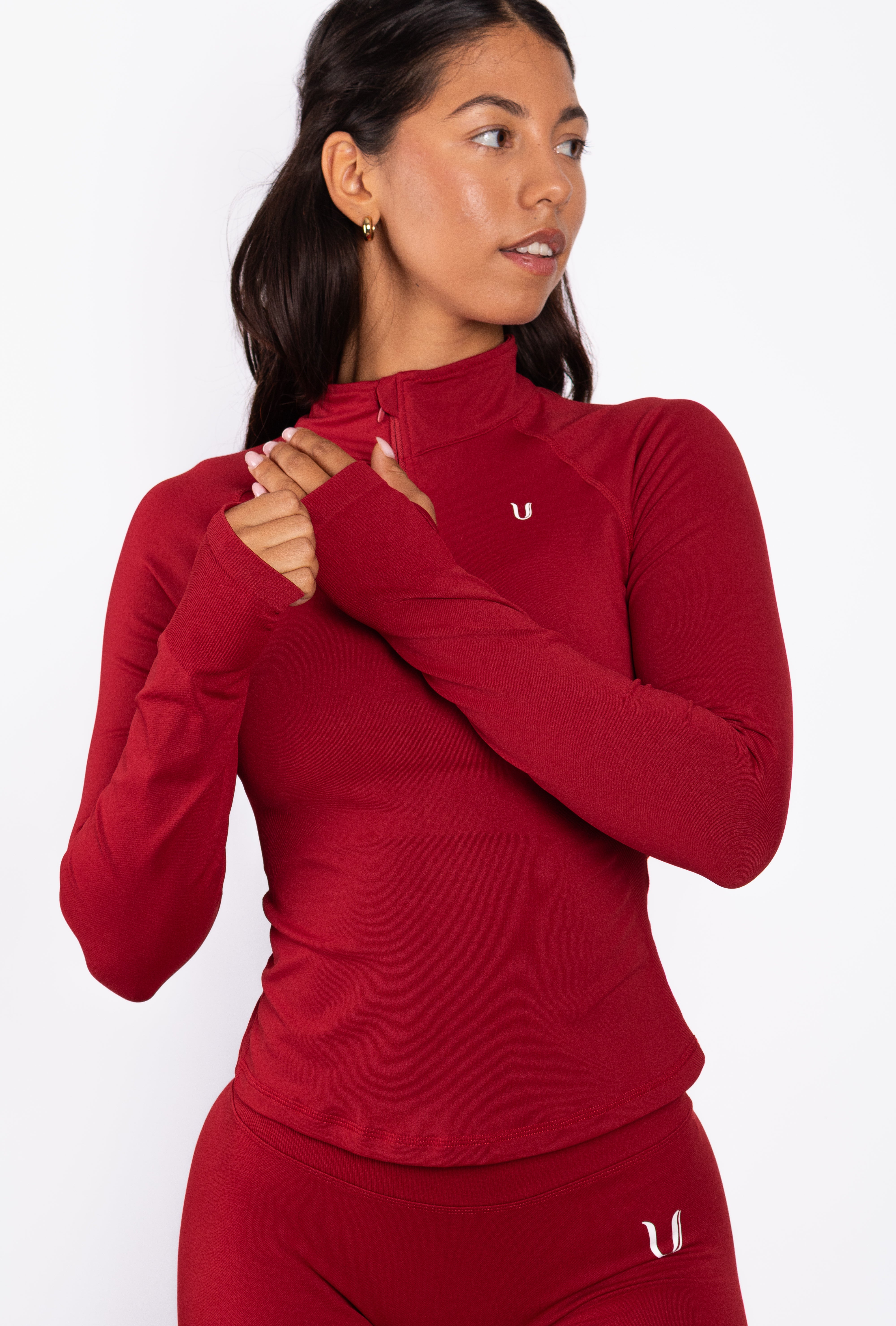 Beau | Half Zip Top Manga Larga Rojo