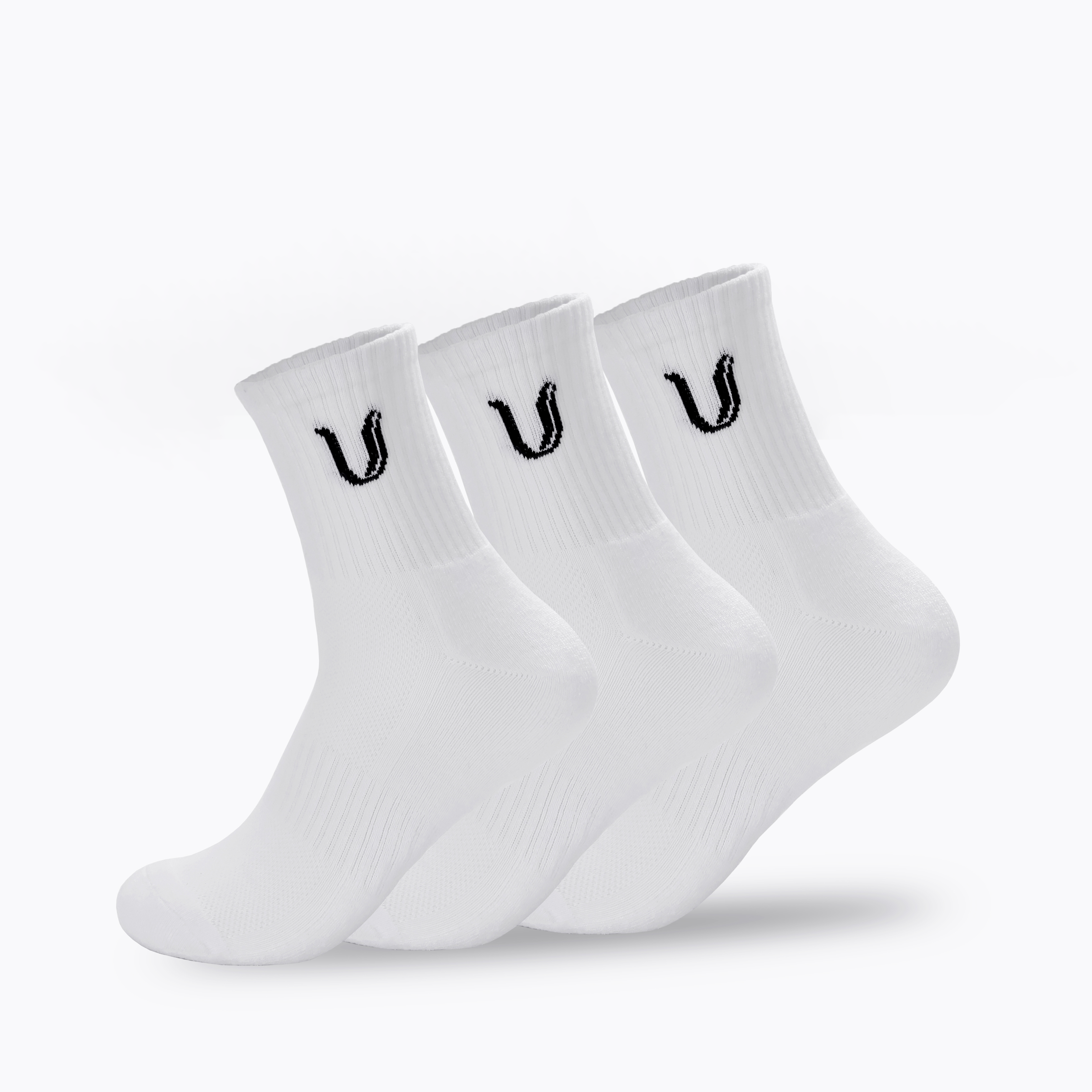 Ultimate Gainz - Calcetines de Rendimiento Unisex - Blanco 3 Pares