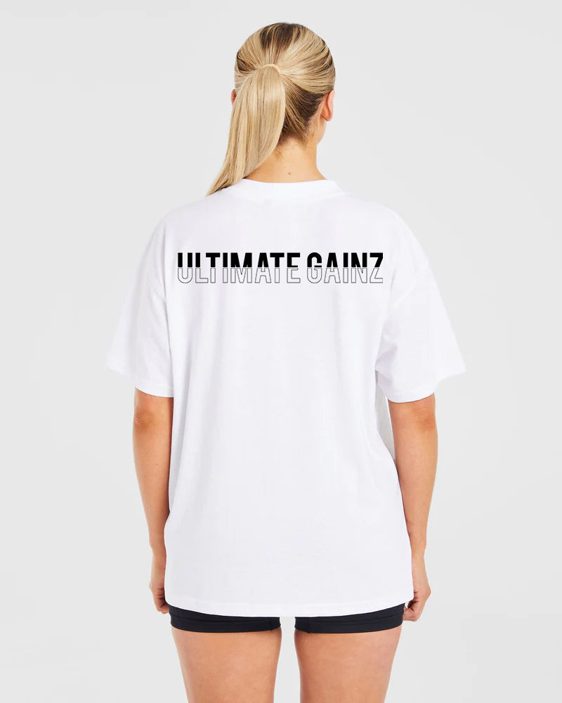 Ultimate Gainz | Camisa unisex extragrande - Blanco