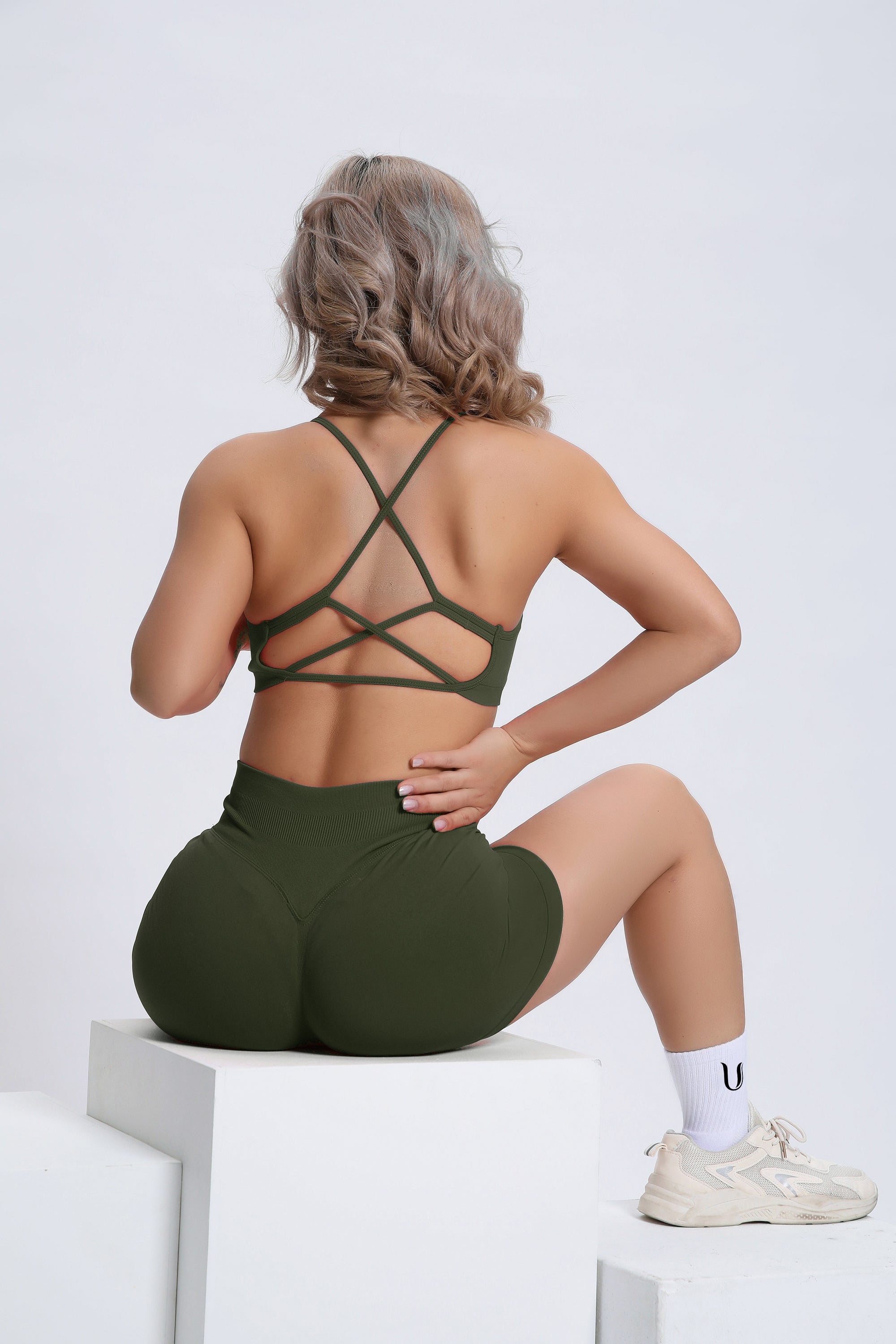 Joy | Crossback Sports Bra – Army Green