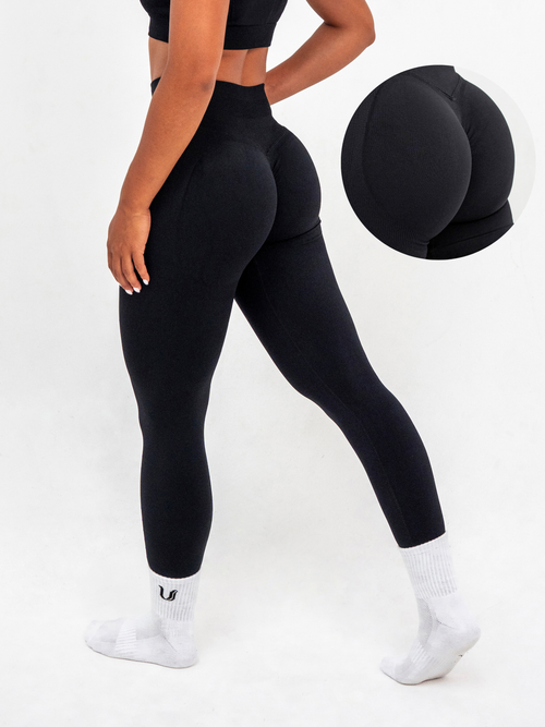 Luna | Premium Seamless Scrunch Legging - Black