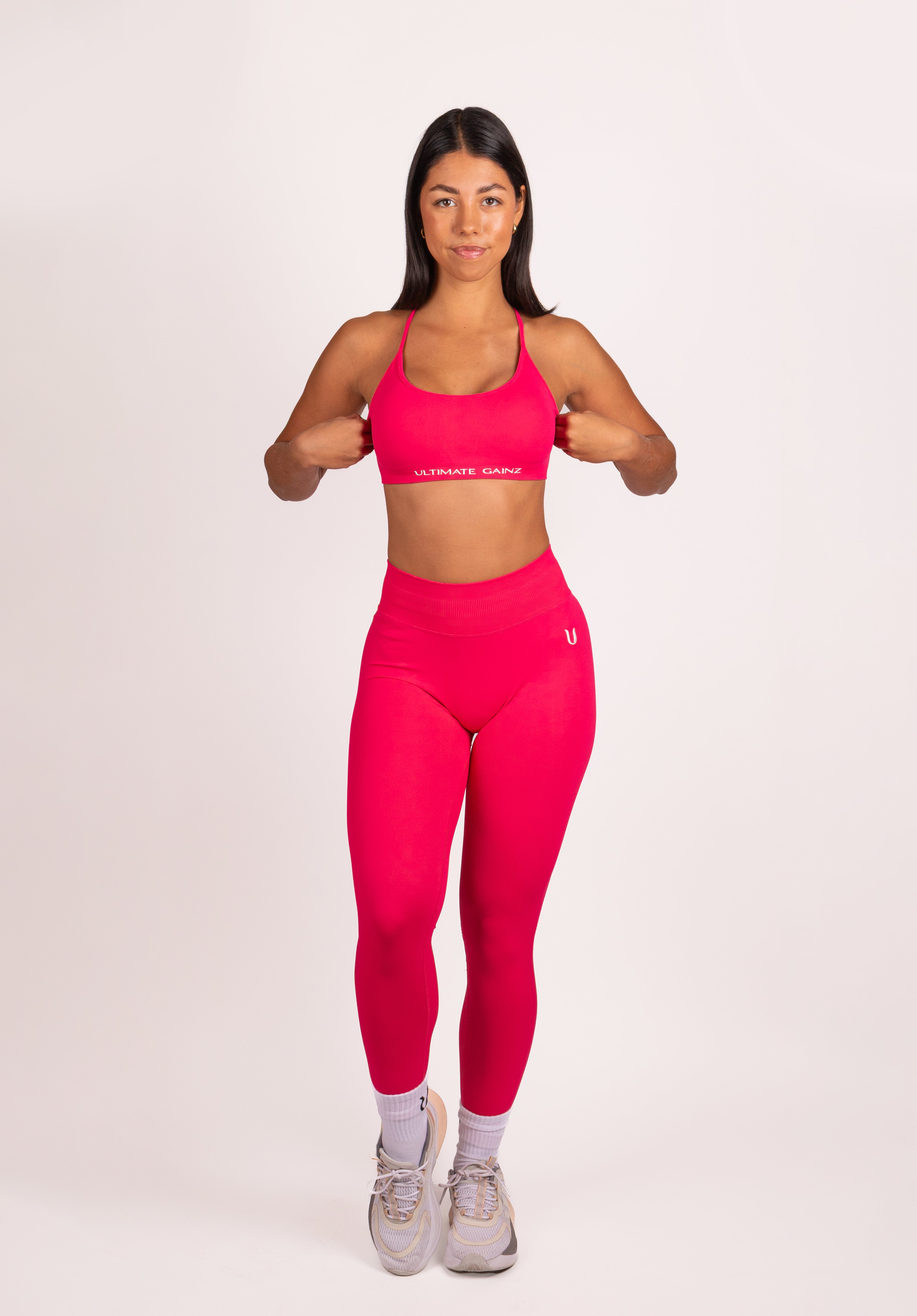 Joy | Crossback Sports Bra – Pink Red