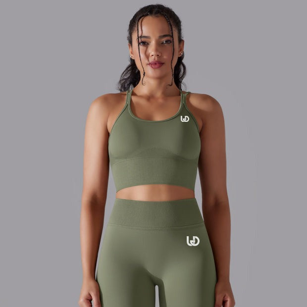 Daisy | Strap Sport Bra - Olijf Groen