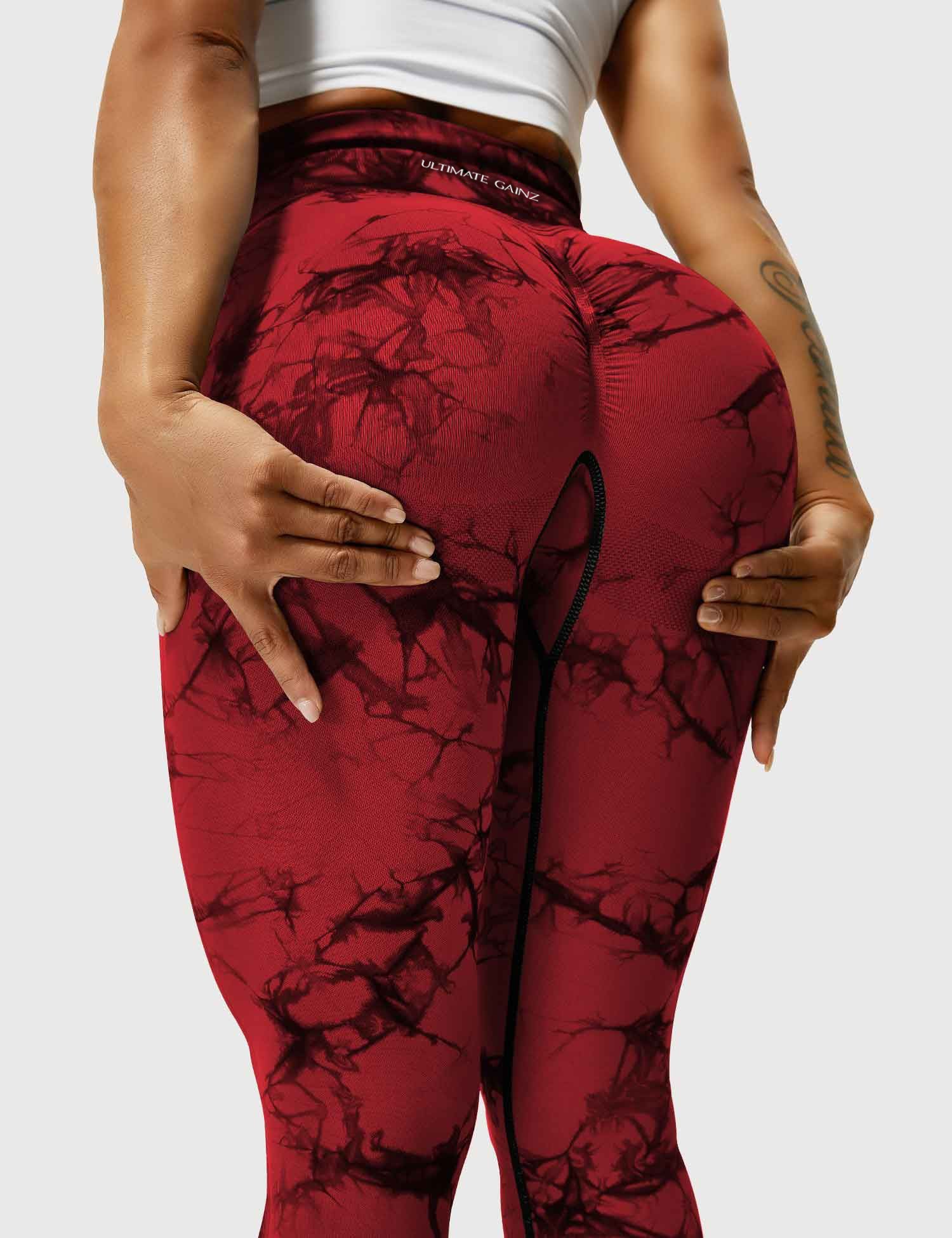 Aimy | Tie Dye Legging Scrunch - Rood