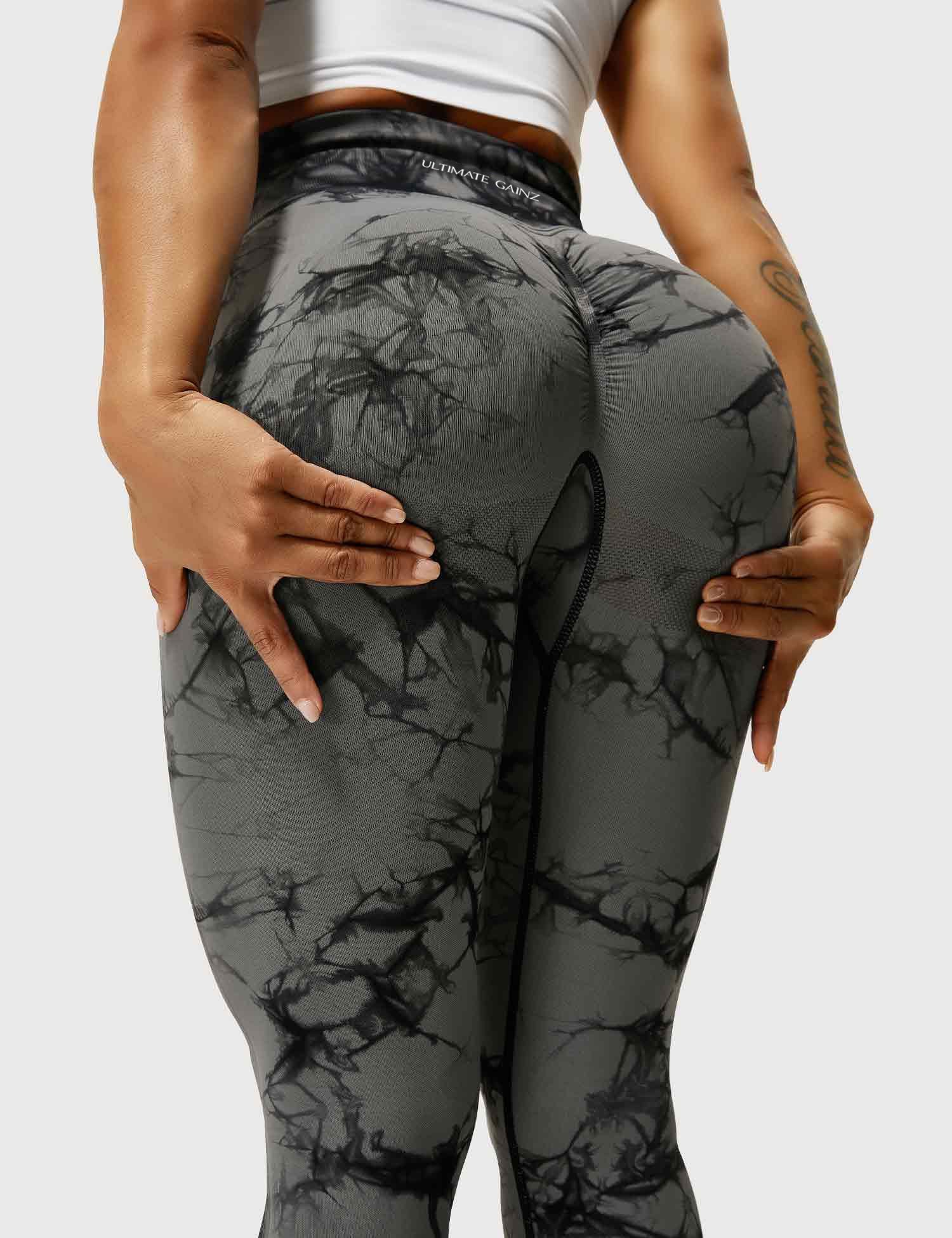 Aimy | Tie Dye Legging Scrunch - Donkergrijs