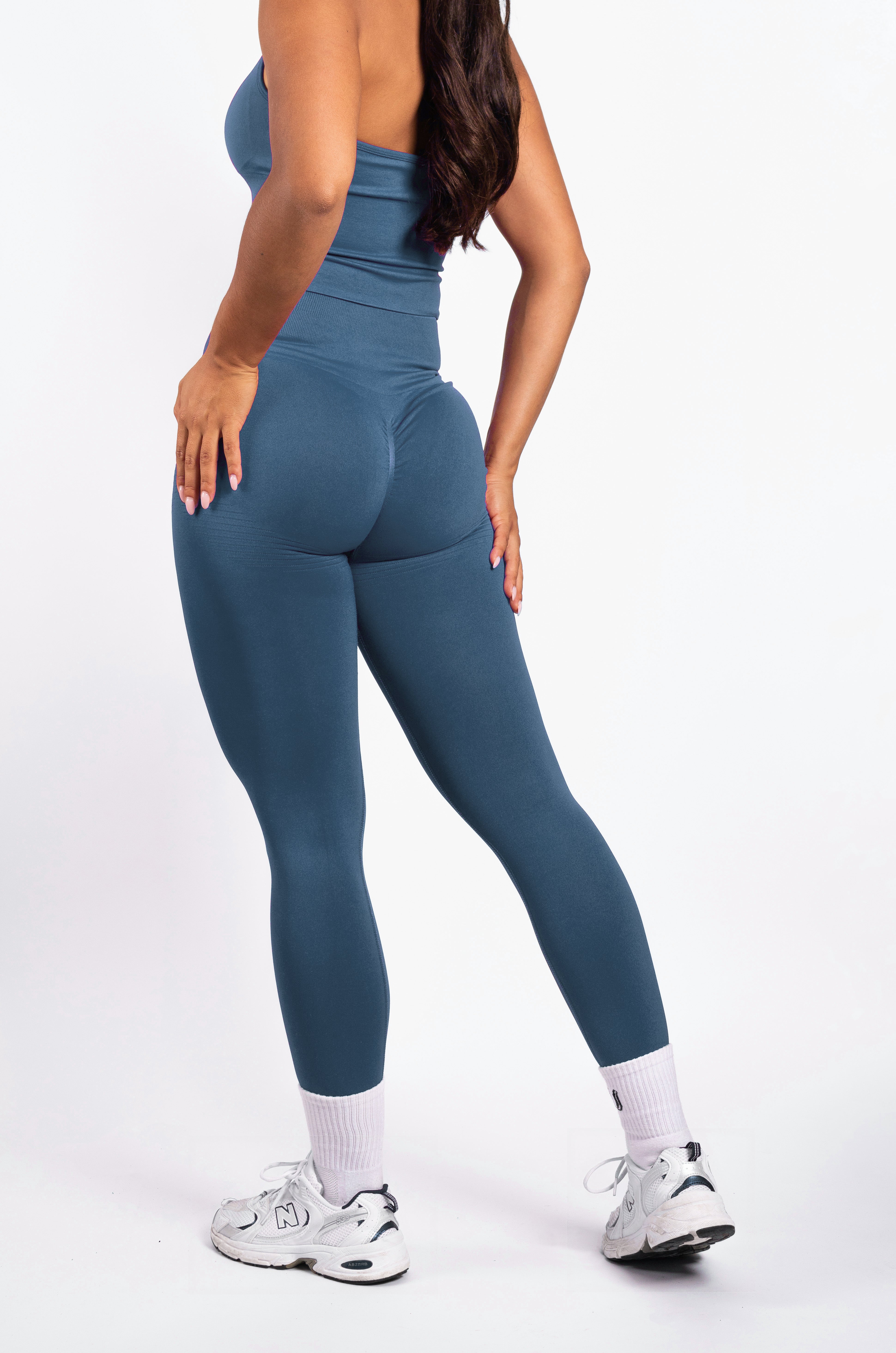 Bibi | Ribbed Seamless Legging – Blue