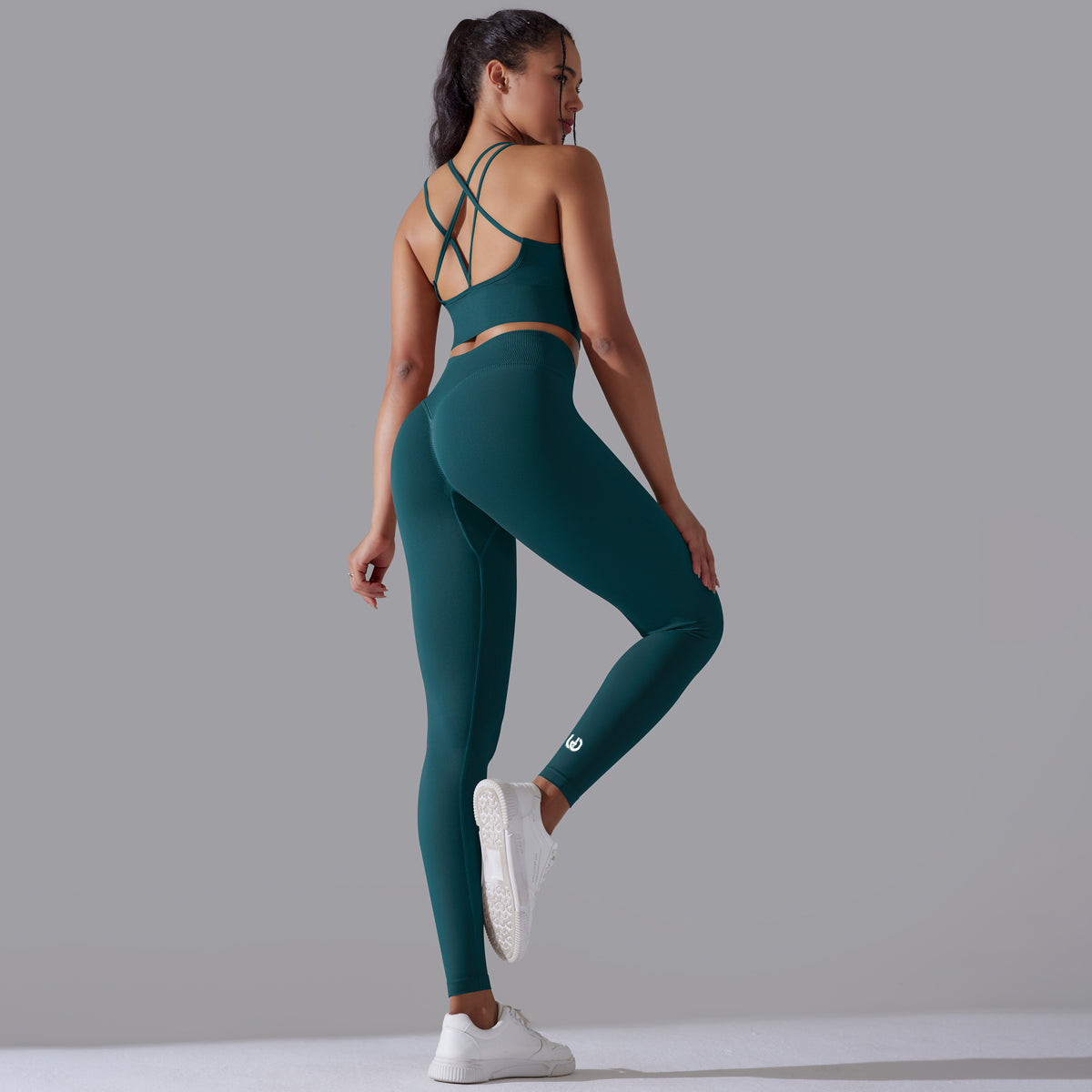 Margarita | Conjunto de top legging - Verde oscuro