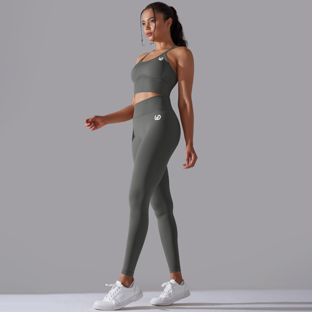 Margarita | Conjunto de top de leggings - Gris oscuro