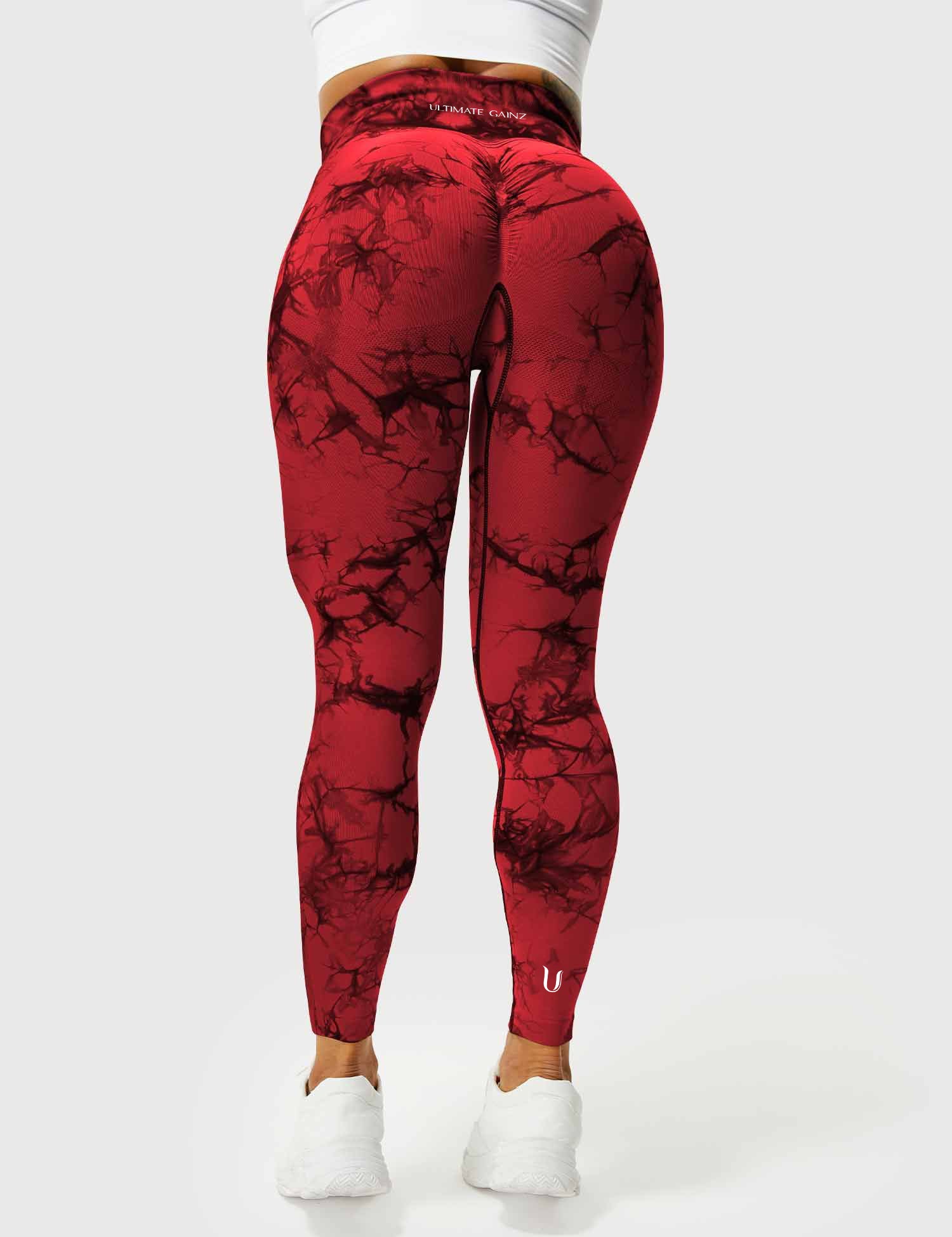 Aimy | Tie Dye Legging Scrunch - Rood