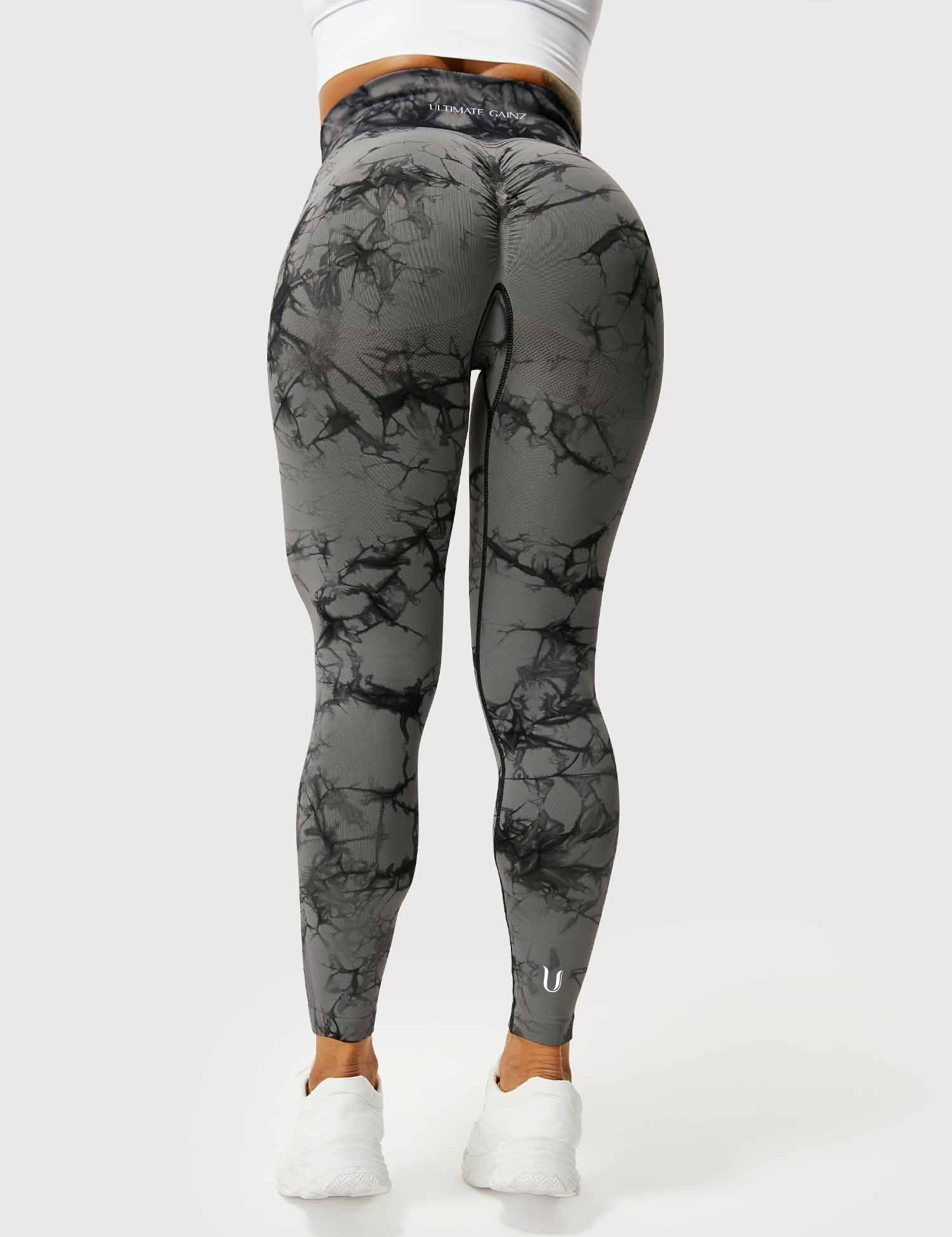 Aimy | Tie Dye Legging Scrunch - Donkergrijs