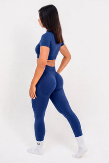 Luna | Premium Seamless Crop Top - Donker blauw