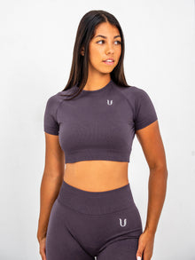 Luna | Premium Seamless Crop Top - Dusty Purple