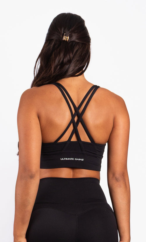 Kyra Cross  BH Zwart - Dames sportkleding | Ultimate Gainz