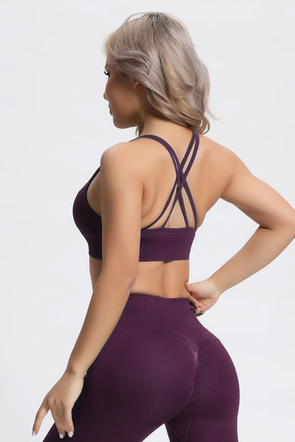 Olivia | Crossback Power Bra - Paars