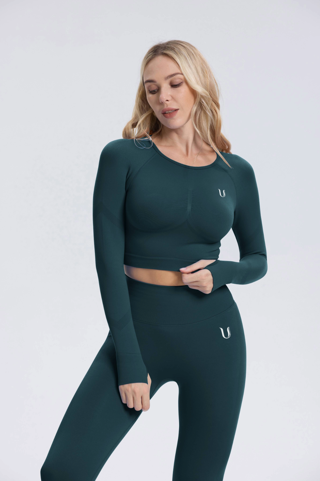 Leonie | Lange Mouwen Top Shirt - Blauwgroen