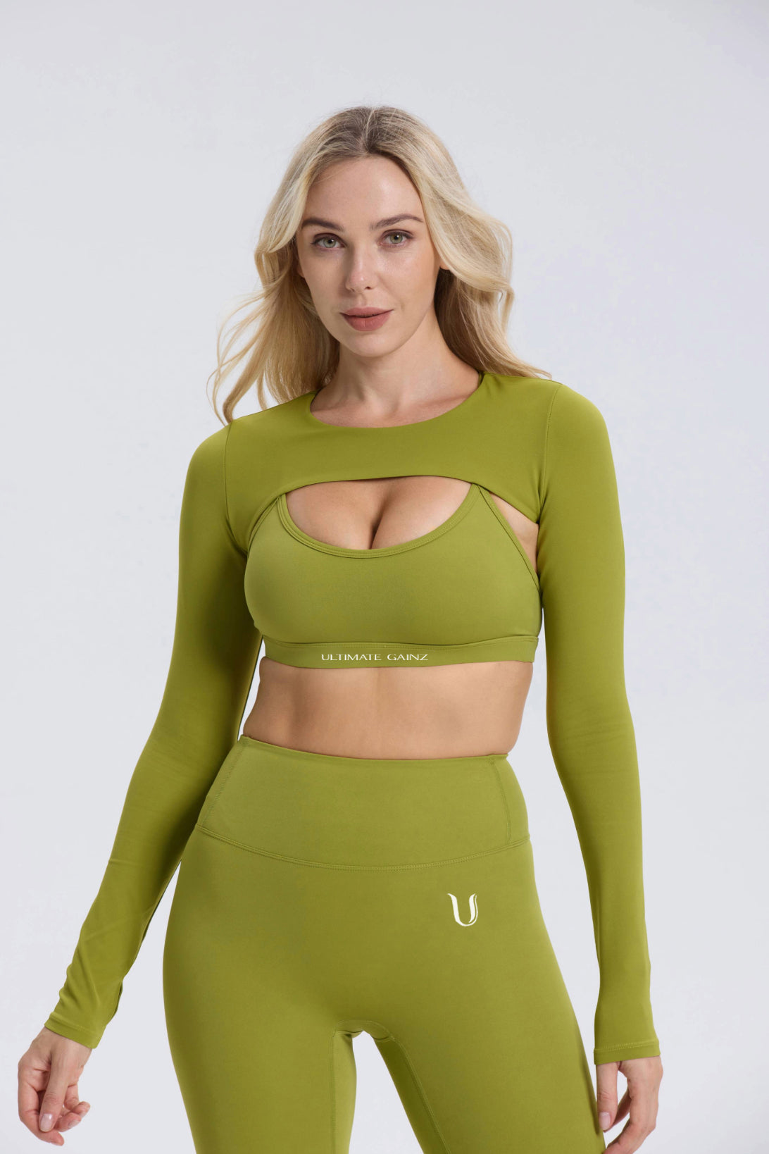 Hailey | Lange Mouwen Crop Top - Groen