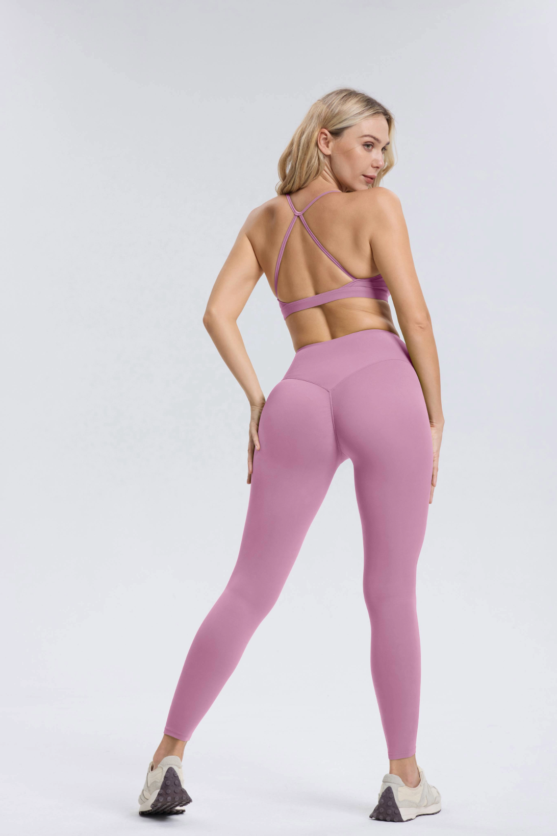  Hailey Set | Seamless Top Legging - LightPurple