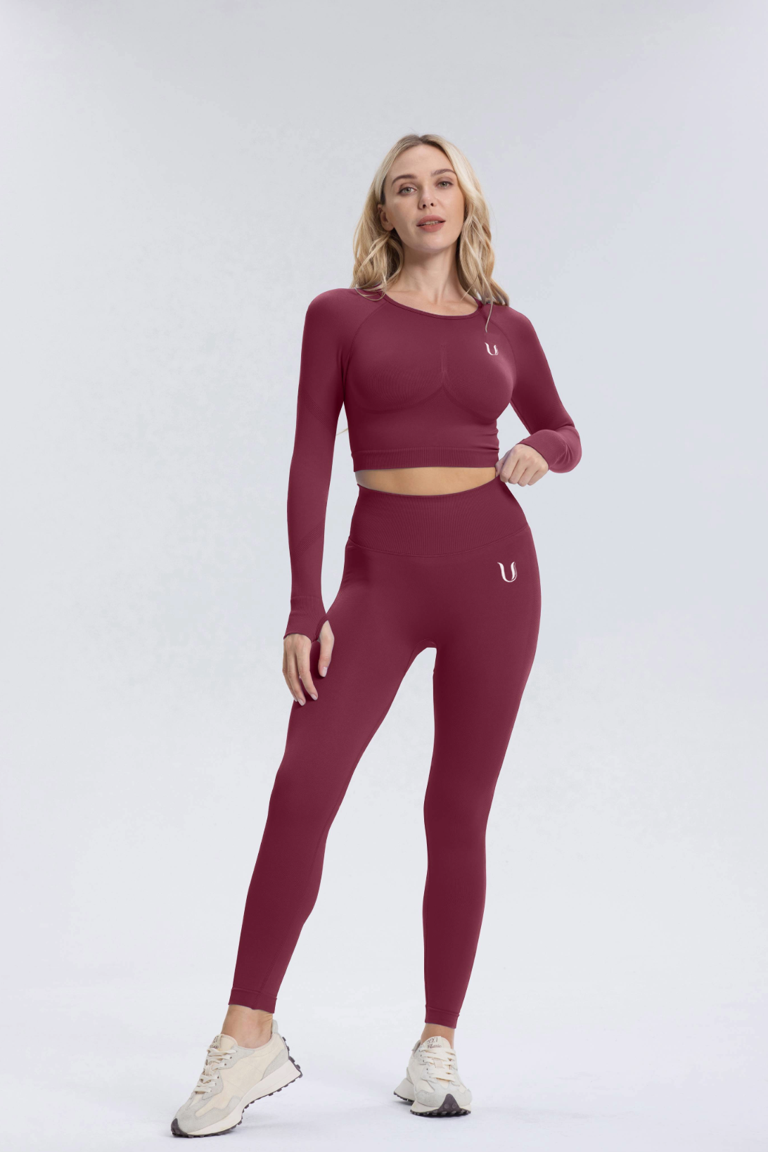 Leonie | Premium Scrunch Legging - Wijnrood