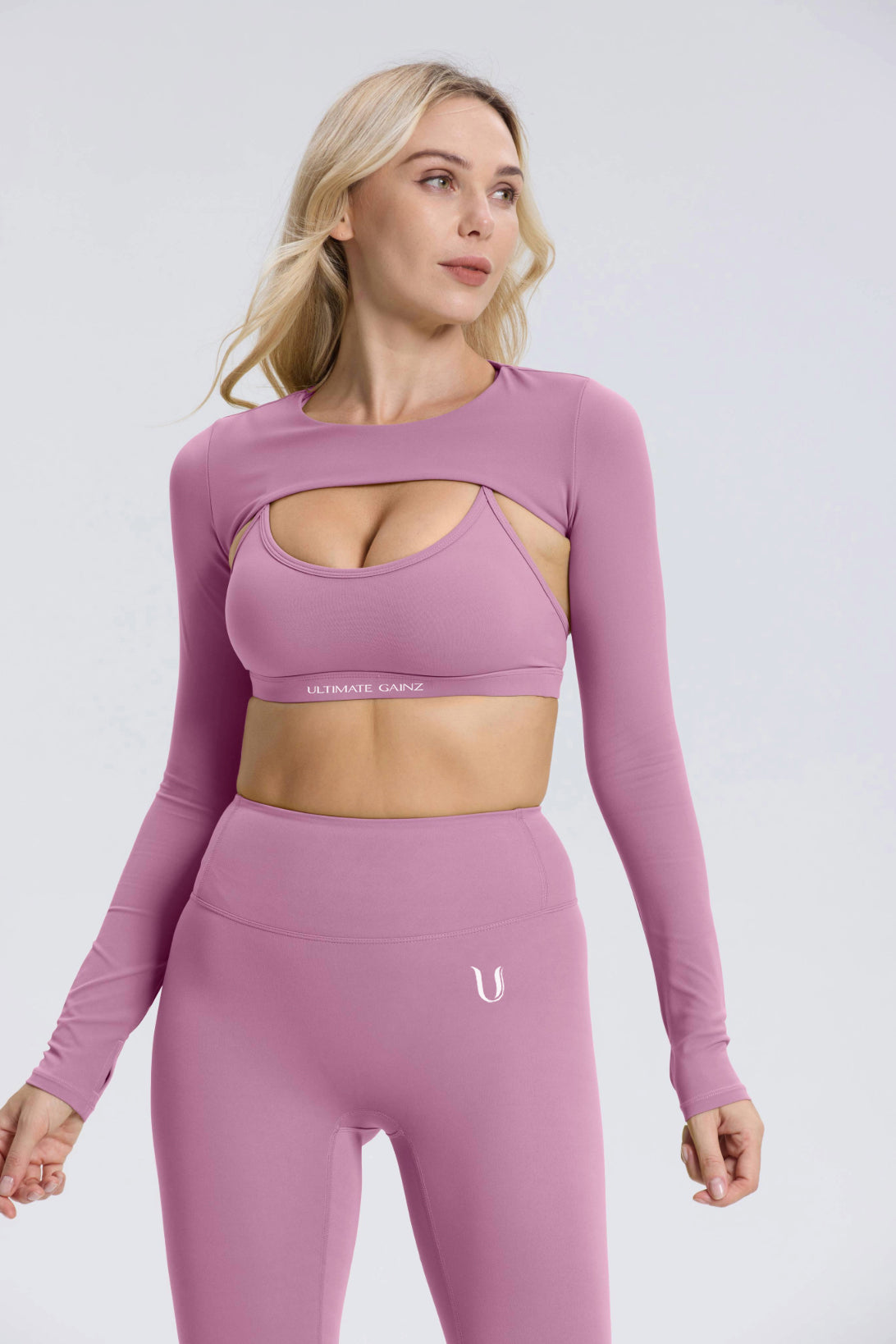 Hailey | Lange Mouwen Crop Top - Lichtpaars